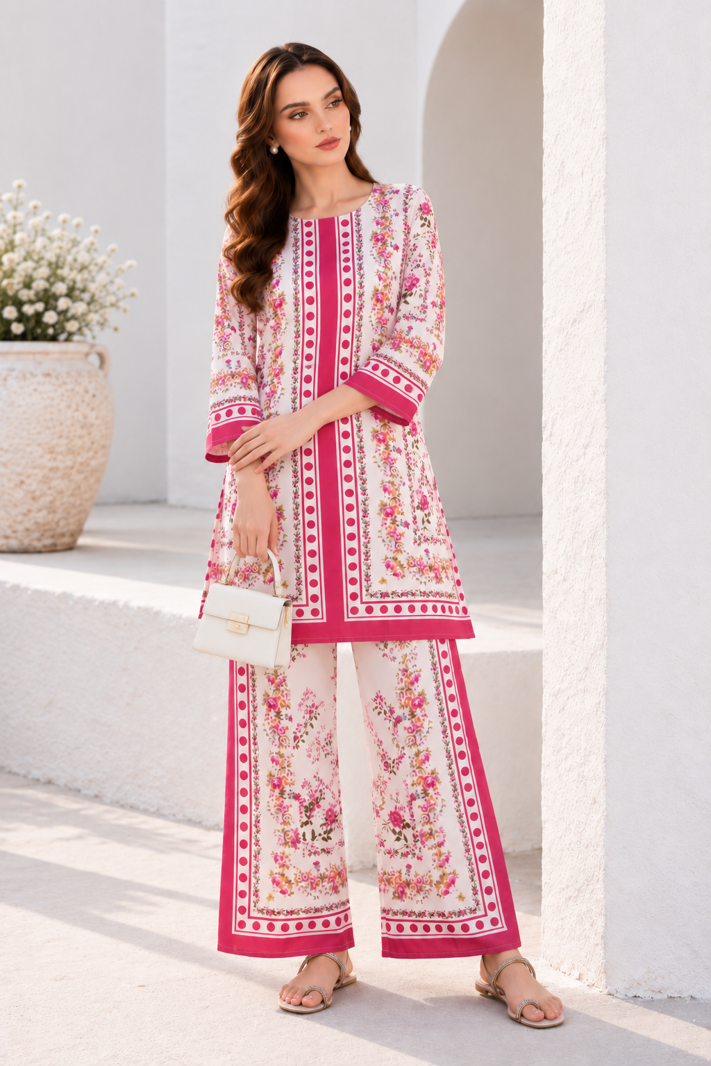 Ivory Rose Garden Printed Co-Ord Set