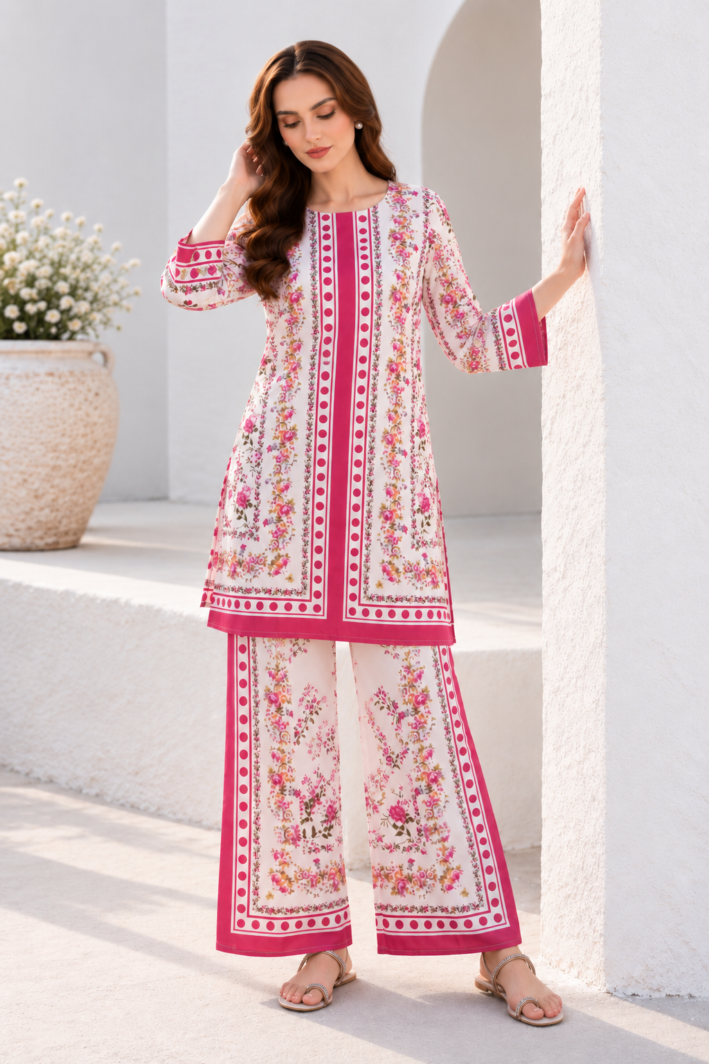 Ivory Rose Garden Printed Co-Ord Set