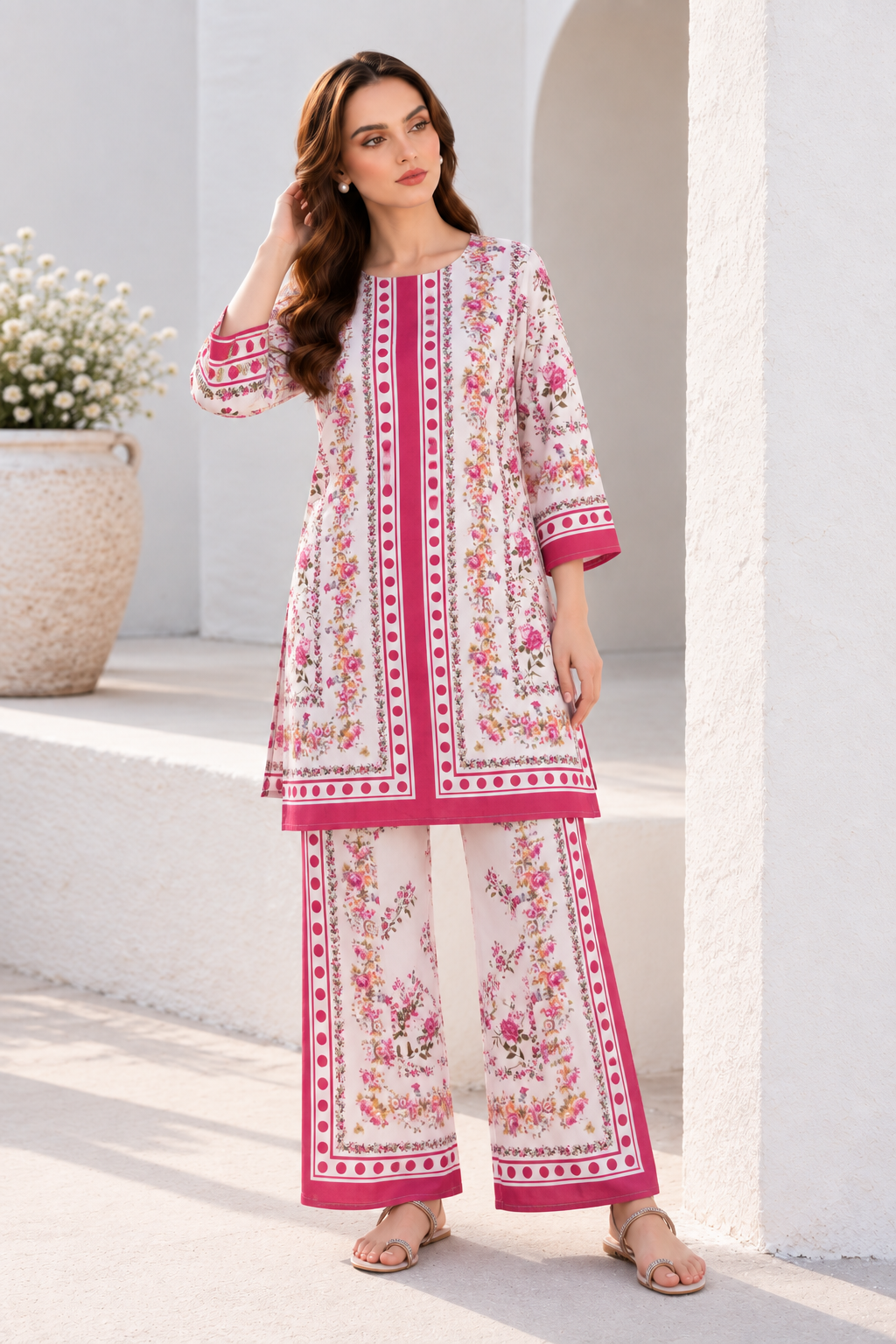 Ivory Rose Garden Printed Co-Ord Set