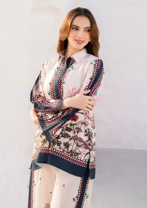 soft blush pink and navy floral co-ord set